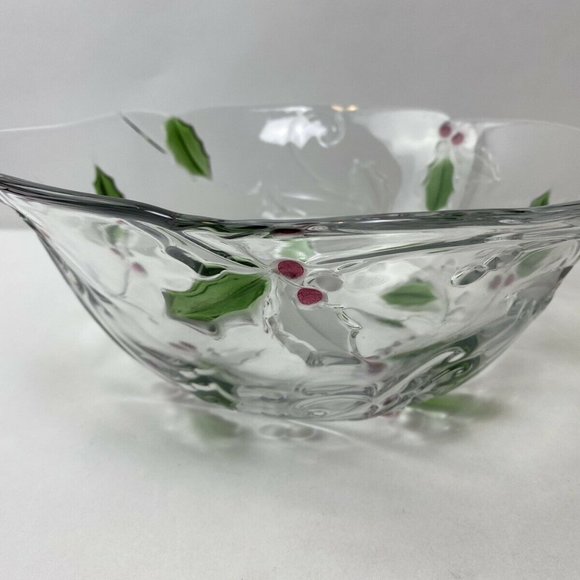 Mikasa Merry Holly glass bowl 11” diameter - Picture 4 of 9